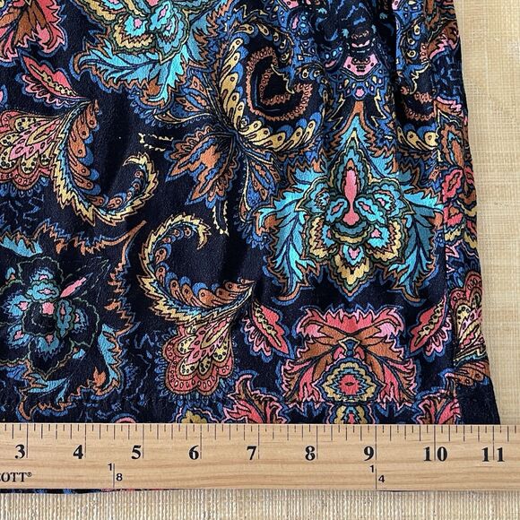 HM Boho Pull On Pants Size 8 Colorful Paisley Damask Floral Pockets Relaxed Fit - Picture 8 of 10